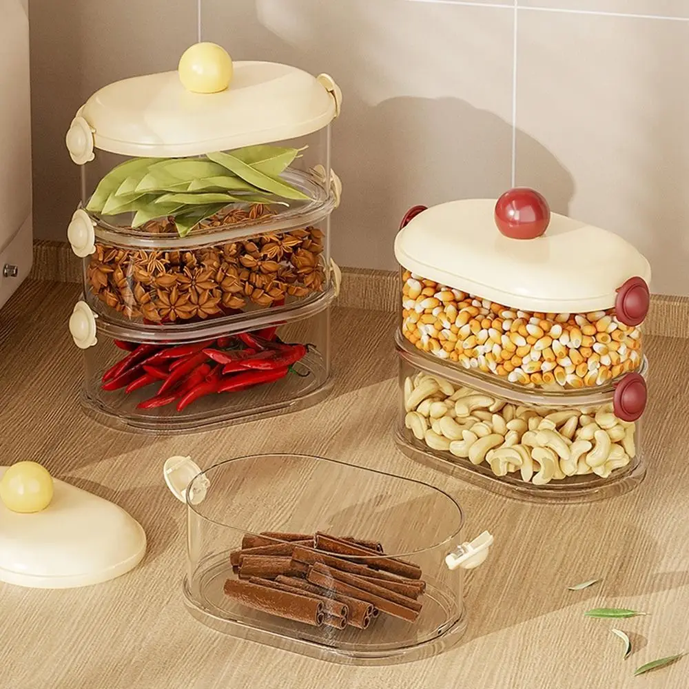 

Practical Plastic Seasoning Storage Box Sealed Waterproof Fresh-Keeping Box with Lid Moisture-Proof Food Containers for Home