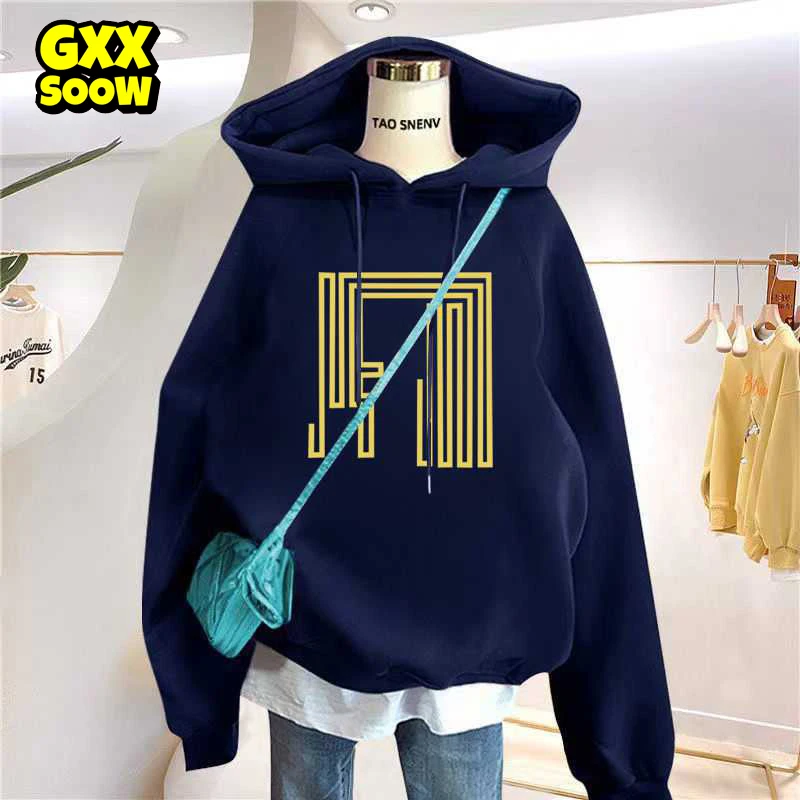 

Fleece Hoodies for Women Letter Print Sweatshirt 2022 Winter Fashion Hip Hop Streetwear Warm Soft Comfortabl Pullover Hoodies