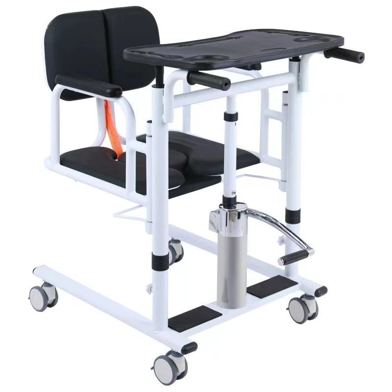 Chariot de levage et de transfert pour patient, fauteuil roulant hydraulique, machine de déplacement pour soins et réadaptation, avec fonction toilette pour personnes âgées