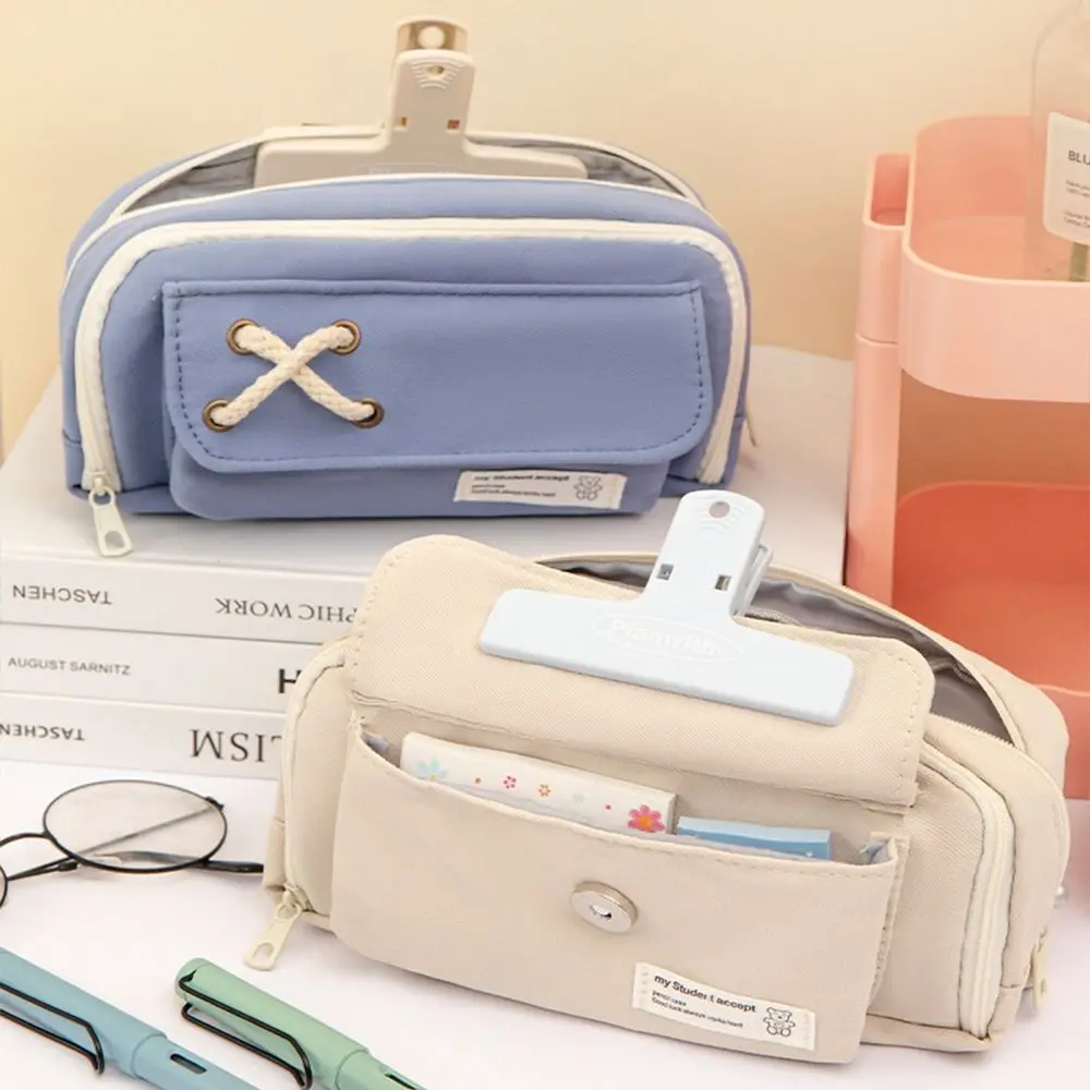 Desktop Organizer Desktop Storage Pouch Cosmetic Pouch Pencil Holder Stationery Bag Pencil Cases Large Capacity Pencil Bag