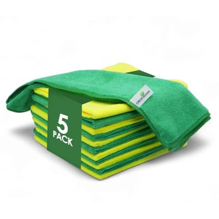 

Microfiber Cleaning Cloths 16"x16" - Ultra Absorbent Cleaning Rags for Housekeeping - Reusable Microfiber Towels in Yellow and