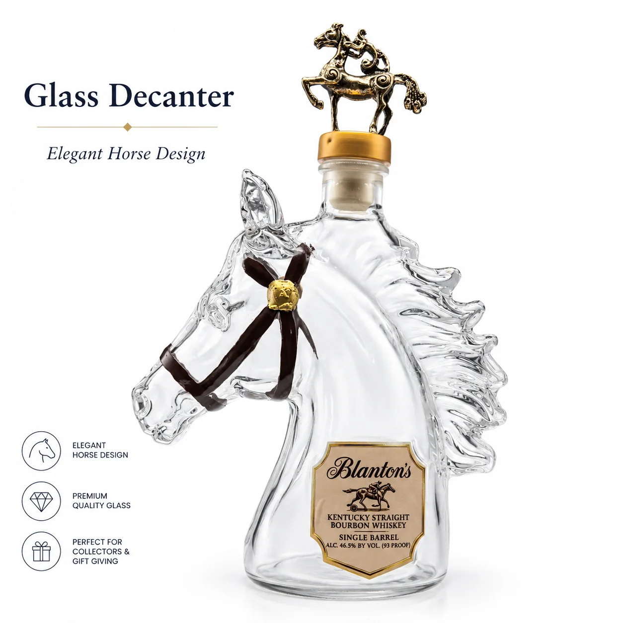 Blanton's Horse Shaped Glass Whiskey Decanter Creative Bourbon