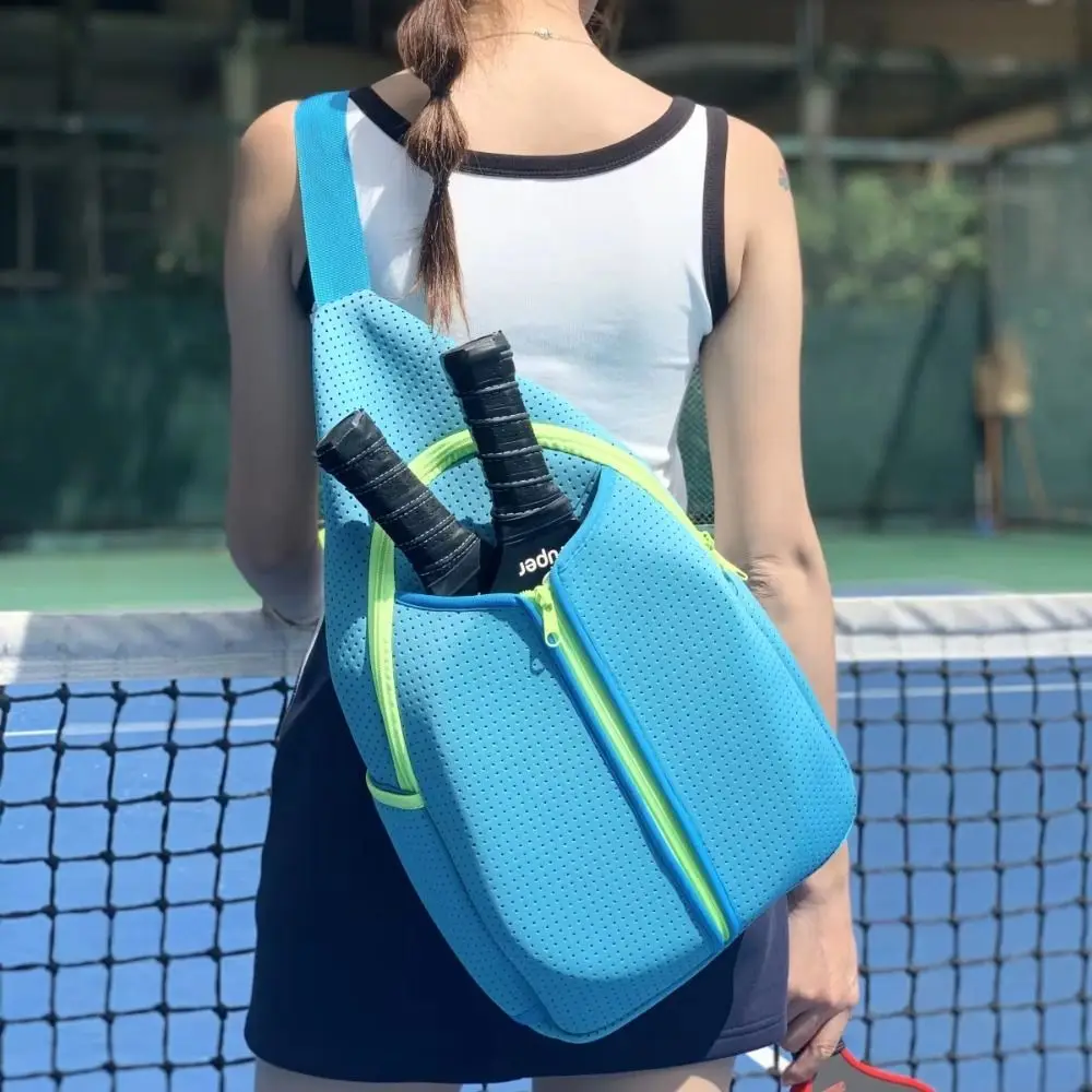 Large Capacity Pickleball Rackets Backpack Holds 2 Rackets Lightweight Pickleball Paddle Sling Bag Breathable