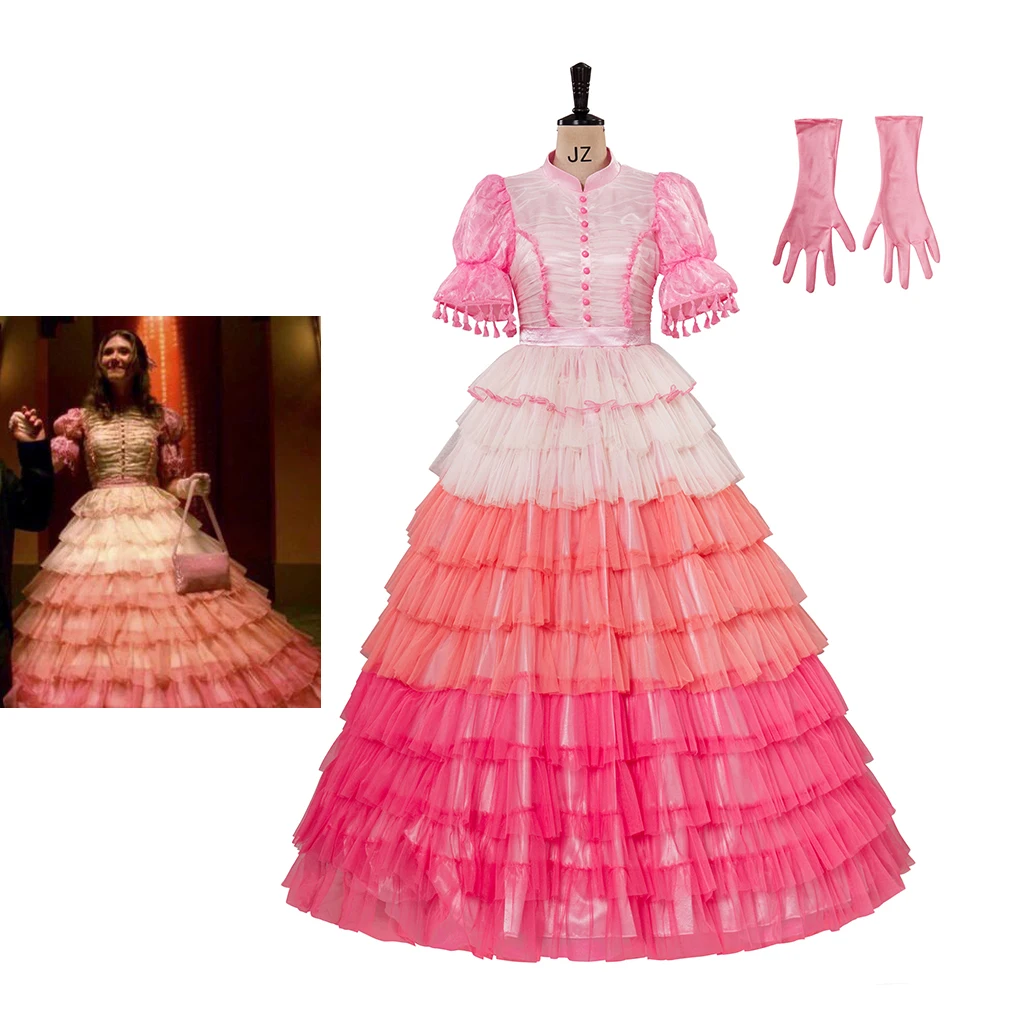 

Firefly Kaylee Cosplay Costume Pink Fluffy Dress Kaylee Frye Party Dress Female Halloween Carnival Party Evening Gown