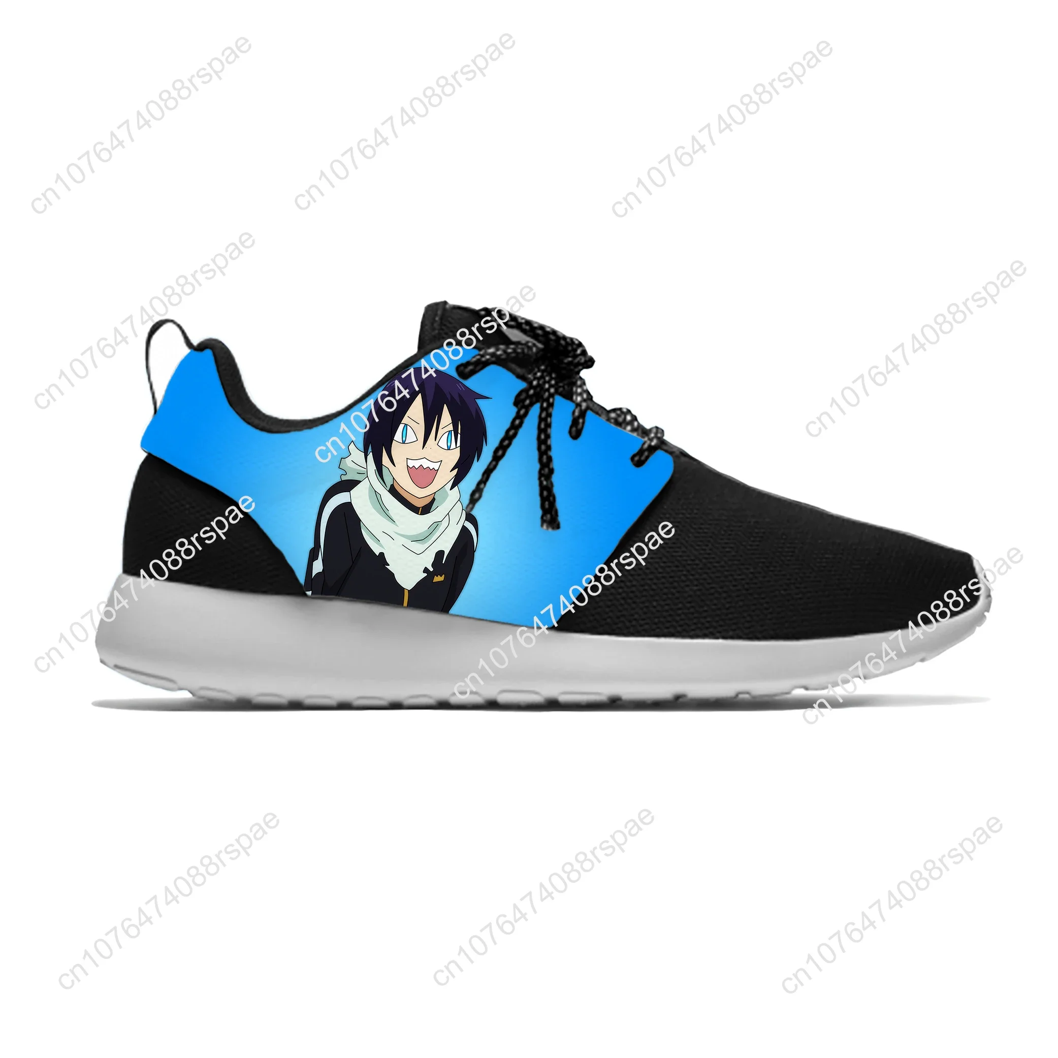 Sepatu Anime Jepang Manga kartun Noragami Yato Fashion olahraga sepatu lari kasual bersirkulasi ringan 3D cetak Sneakers Pria Wanita