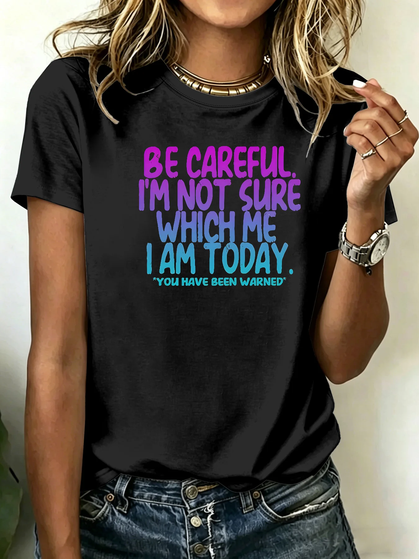 

Ladies Plus Size T-shirts, Short-sleeved Printed Tops, Loose and Casual, Soft, Comfortable and Breathable, for Leisure and Sport