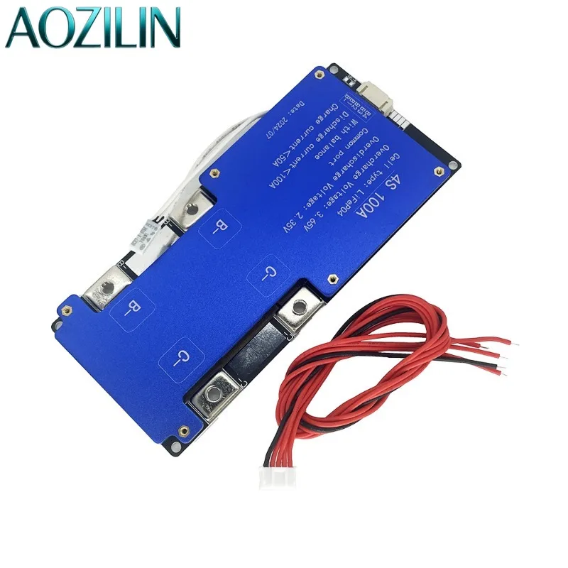 AOZILIN 4S 12V 100A BMS Protection Board For LiFePO4 Battery 4S-12V100A-BMS Lithium Iron Phosphate Battery Management System