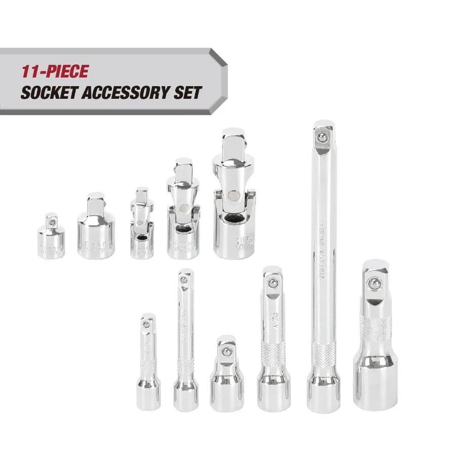 

11-Piece Socket Accessory Set for 1/4-in 3/8-in and 1/2-in Drives