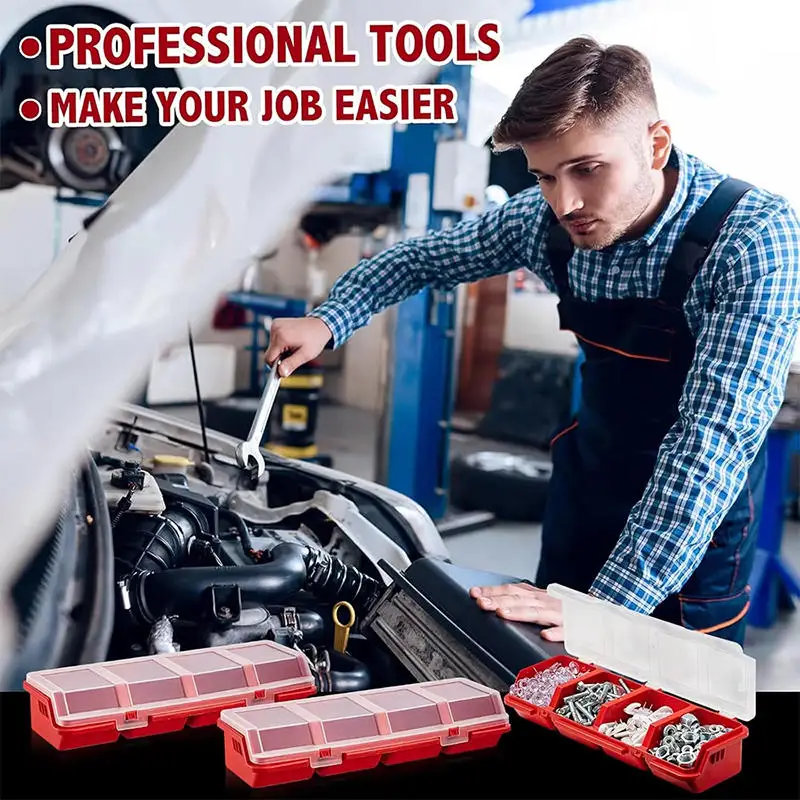 Screw Parts Miscellaneous Box Classification Storage Box Hardware Accessories Plastic Sorting Slant Mouth With Cover Tool Box