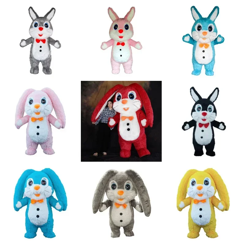 MN1 Opblaasbare Bunny-kostuums Volwassen cosplaykostuums Opblaasbaar Pasen Konijn Disfraz Fancy Party Dress voor volwassen kinderen Geen Batte9*Jy