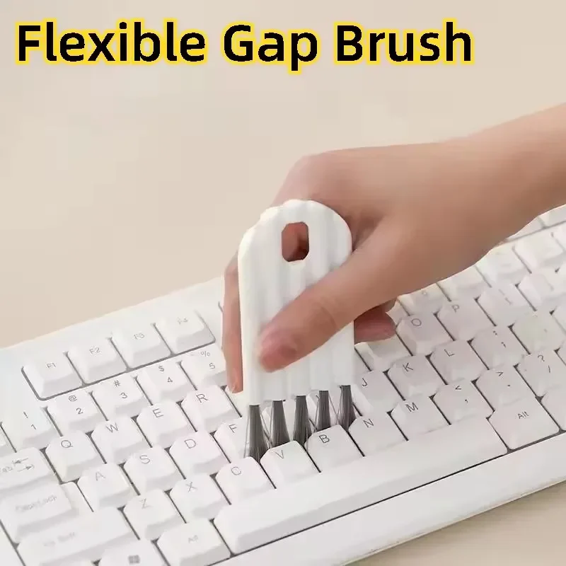 Multifunctional Tiny Gap Cleaning Brush Soft Nylon Bristles Mini Hand Held Detail Brush for Keyboard Cup Lid Stove Fruit