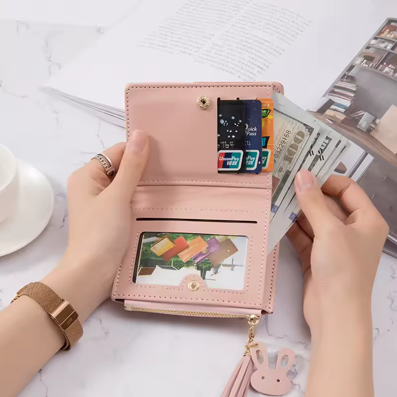 Women's Wallet PU Leather Women's Wallet Made of Leather Women Purses Card Holder Foldable Portable Lady Coin Purses - Image 6