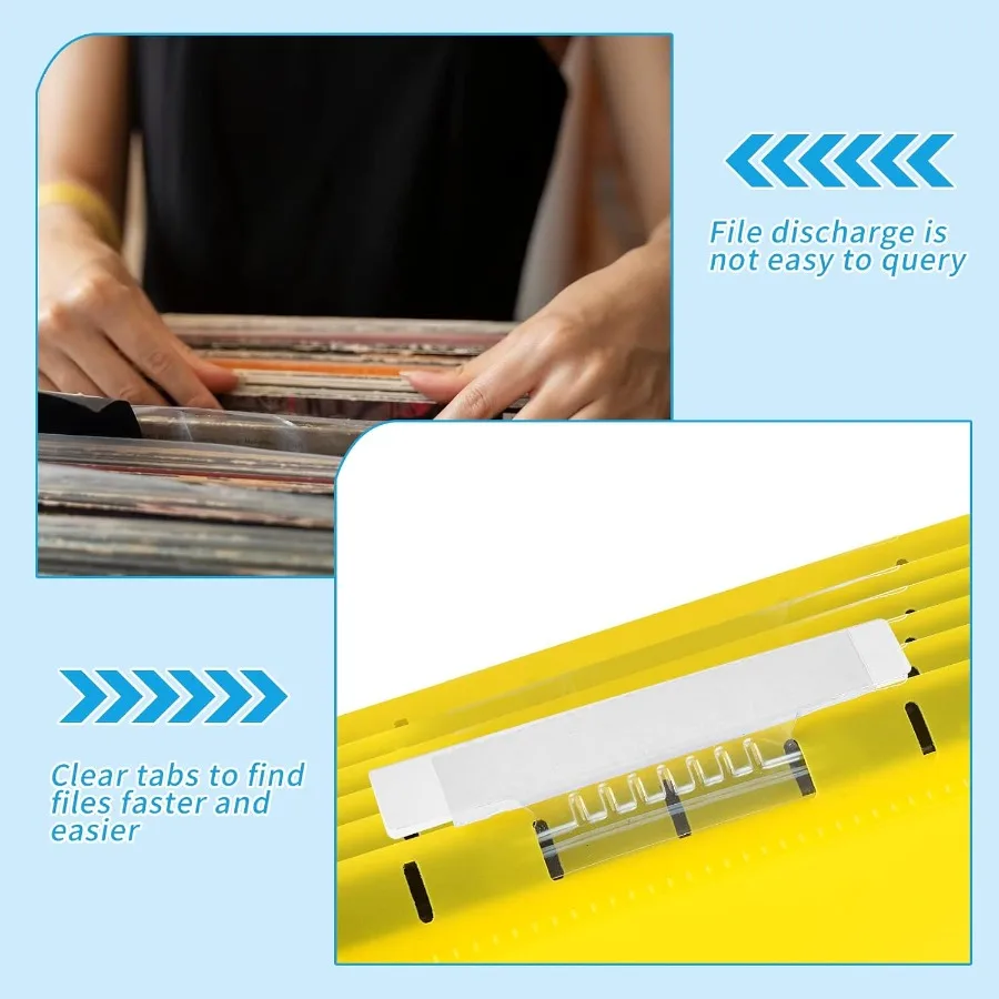 50 قطعة 4 Ih علامات تبويب مجلد معلقة شفافة علامات تبويب مجلد الملفات علامات تبويب شفافة لتعليق مجلدات الملفات لملف معلق 3 1 2 Ih #6