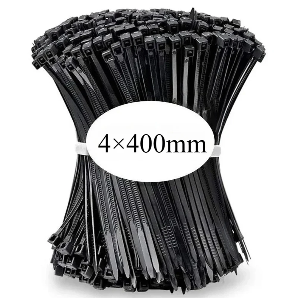 100Pcs Plastic Nylon Cable Ties Self-locking Cord Ties Straps Adjustable Cables Fastening Loop Home Office Wire Zip Ties