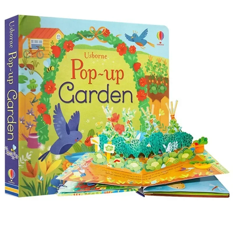 Pop Up Garden-Livre de lecture pour enfants de 3 à 6 ans, nettoyage d'images à rabat 3D en anglais