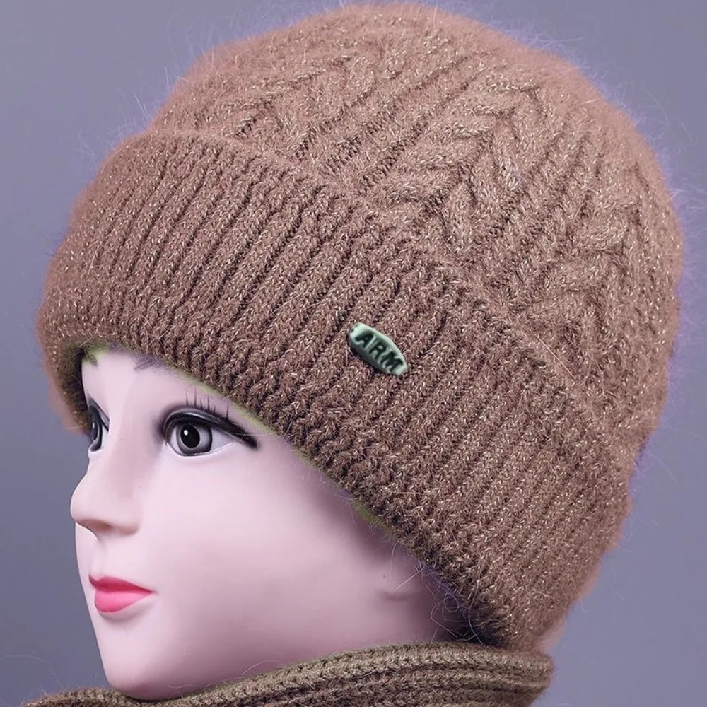 Inverno ao ar livre quente gorros de malha à prova de vento grosso quente inverno chapéu cachecol conjunto proteção de orelha presente chapéu pescoço mais quente conjunto para mulher