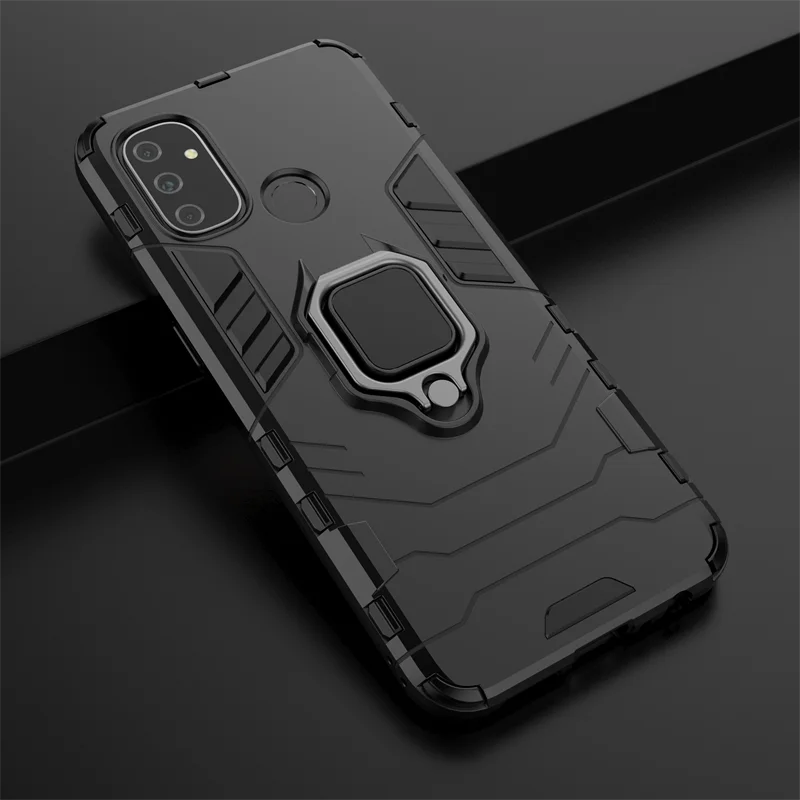 For OnePlus Nord N100 Case Shockproof Armor Phone Case For One Plus Nord N 100 N100 Magnetic Car Ring Holder Stand Back Cover