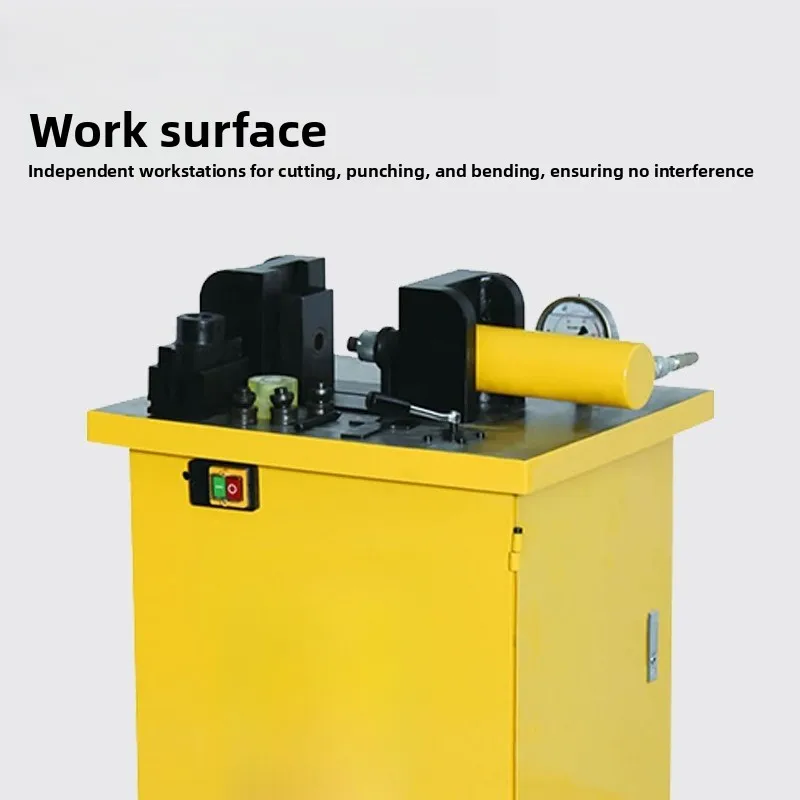 Electric three-in-one busbar processing machine, integrating busbar cutting, punching and bending