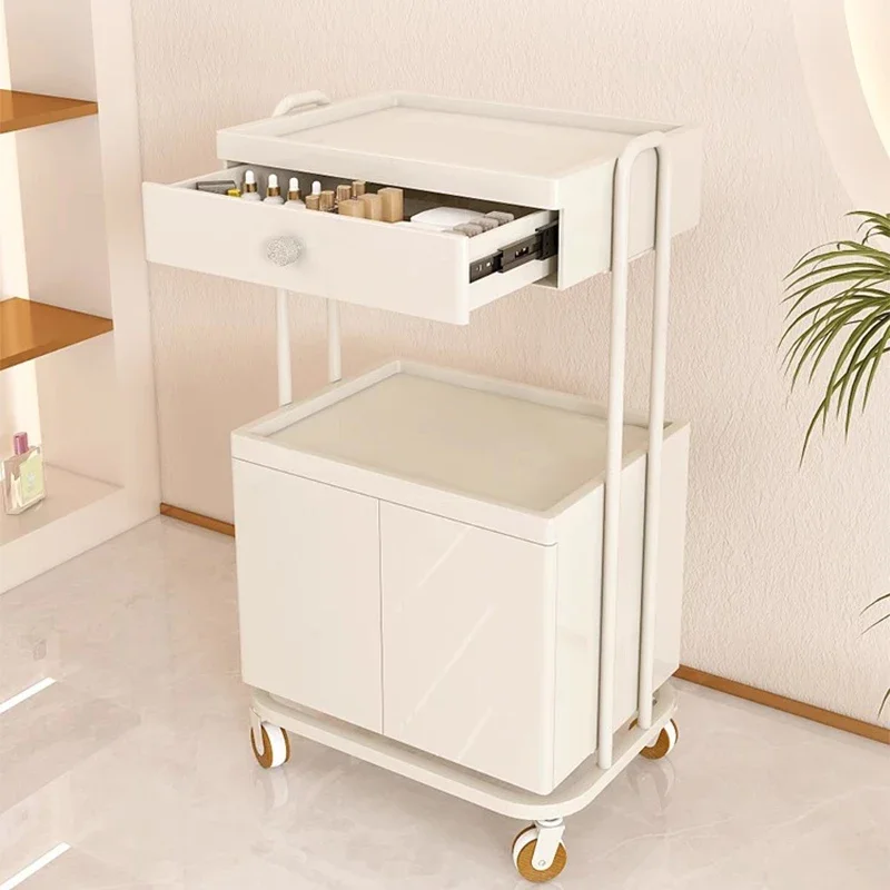 Beauty Salon Trolley Welding Auxiliary Trolleys for Lashista Aesthetic