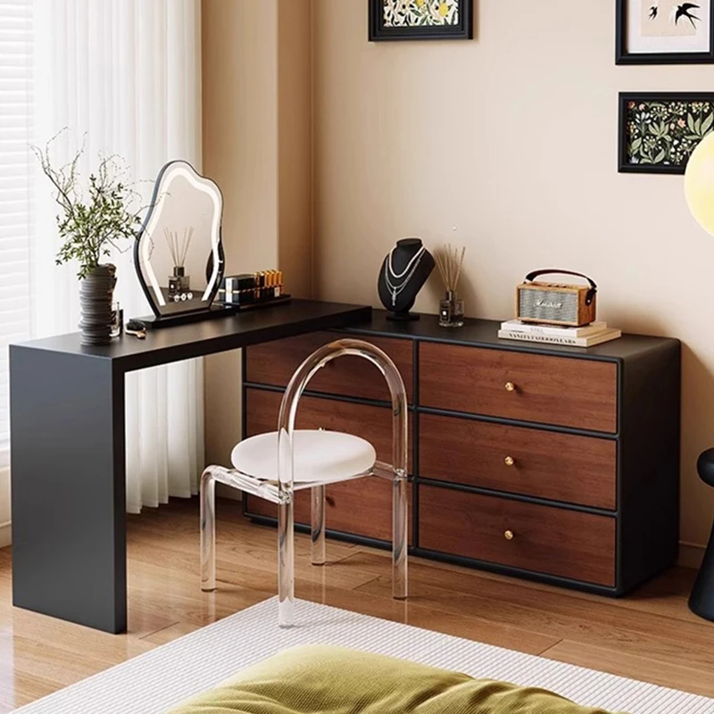 Simple Makeup Dressing Table Design Drawers Glamour Unique Vanity Table Retro Aesthetic Tocador De Maquillaje Bedroom Furniture