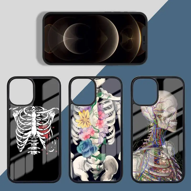 Medical skeleton Anatomy Phone Case PC For iphone 14 11 13 12 x xs xr pro max mini plus Luxury shell funda