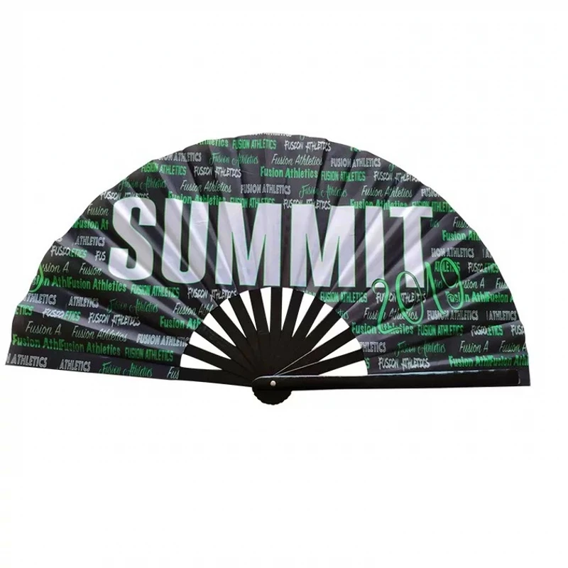 

70PCS Customized Big Noise Bamboo Kungfu Folding Fan Personalized with Customer's Designs Party Gift Favor