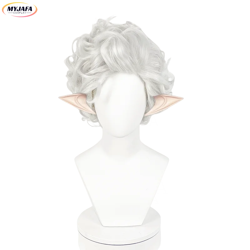 Astarion Cosplay Wig Baldur\'s Gate3 Vampire Wig High Quality Slivery Curly Heat Resistant Hair Anime Cosplay Wigs + Wig Cap