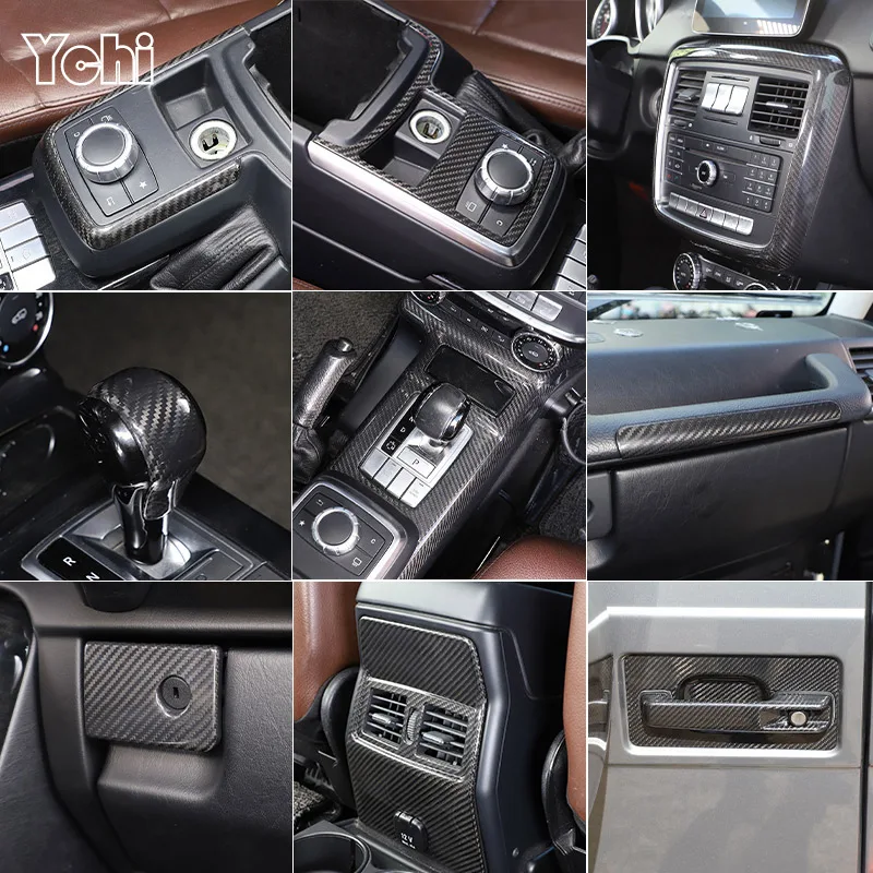 

Real Carbon Fiber For Mercedes-Benz W463 G350 G500 G550 G63 G65 2004-2018 Car Console Control AC Vent Grille CD Panel Frame Trim