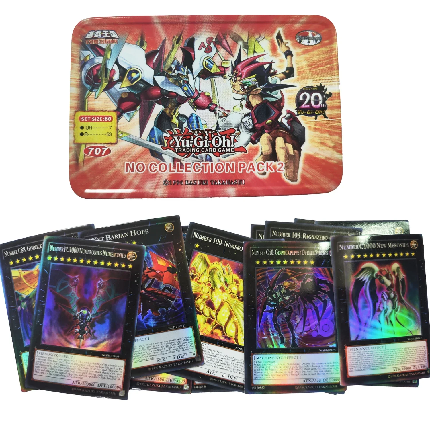 Yu Gi Oh Cards YUKI 2 Card English Holographic Golden White Dragon Duel Game Collection Card with Tin Box