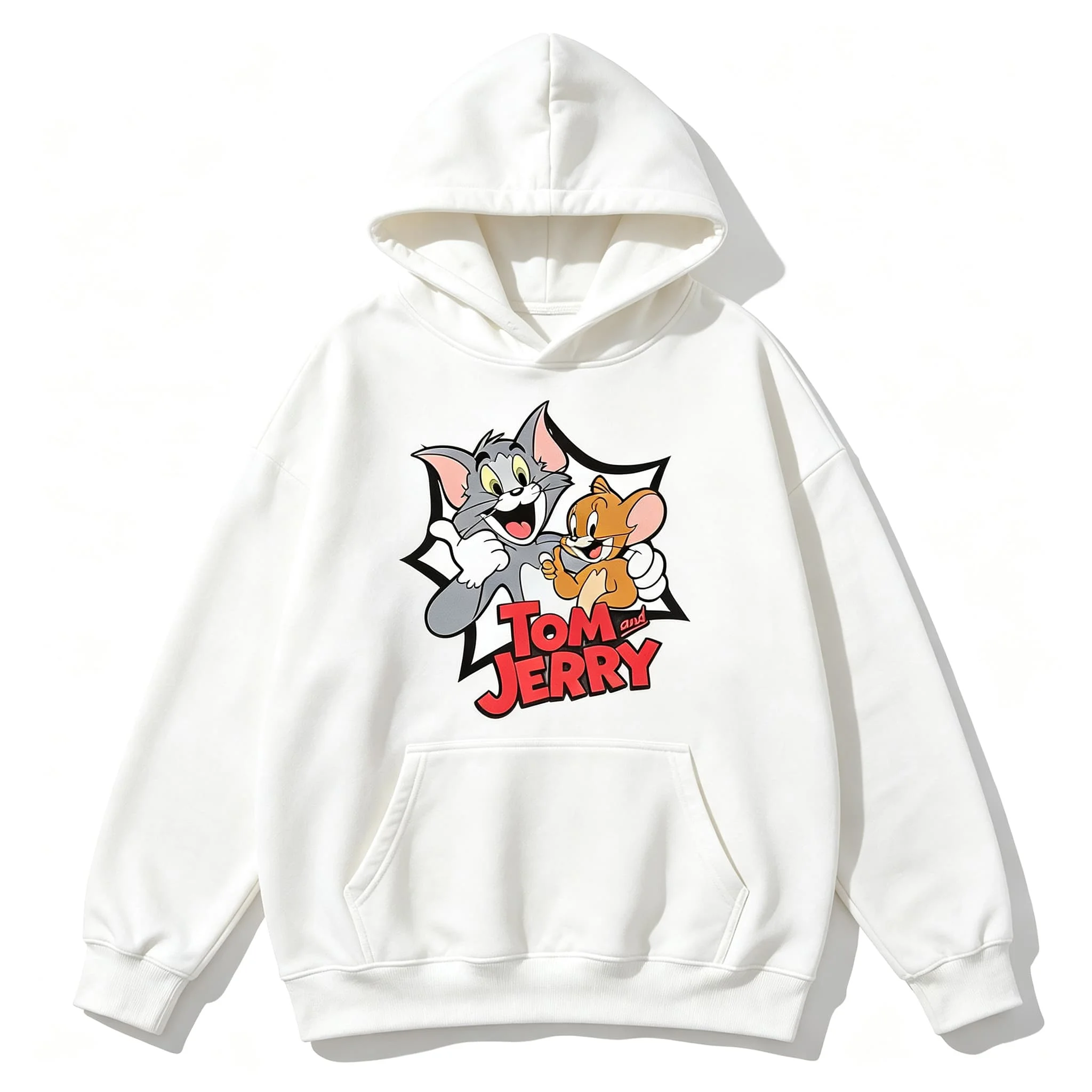 Tom und Jerry Hoodie Herren Cartoon Grafik Sweatshirt Winter Casual Streetwear Oversized Pullover Unisex Paar Mode Hoodie – Detail 8