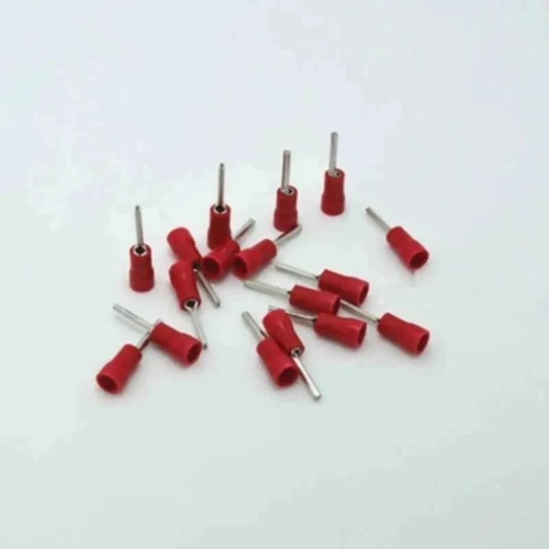 100PCS/lot PTV1.25-10 Pin Pre-insulating wire Terminal 22-16AWG cable ferrule Connector sgs tz-jtk brass terminals