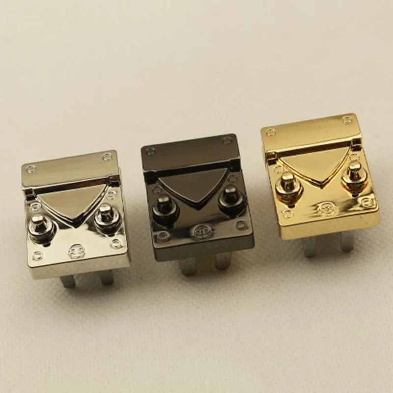 1 sztuk metalowe kwadratowe Turn Lock moda naciśnij blokada zapięcie skórzane Craft kobiety torba torebka torba na ramię torebka DIY sprzętu