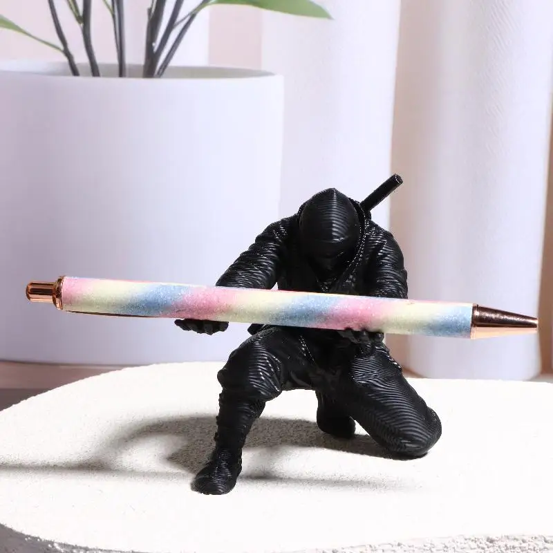 【K】3D Printed Samurai Pen Holder Japanese Anime  Style Pencil Rack Plastic Desk Organizer Office Stationery Storage Decorative
