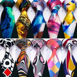 Designer Gold Print Tie For Men 2023 High Quality Pocket Square Cufflinks Sets Party Birthday Gifts Necktie Barry.Wang 5281