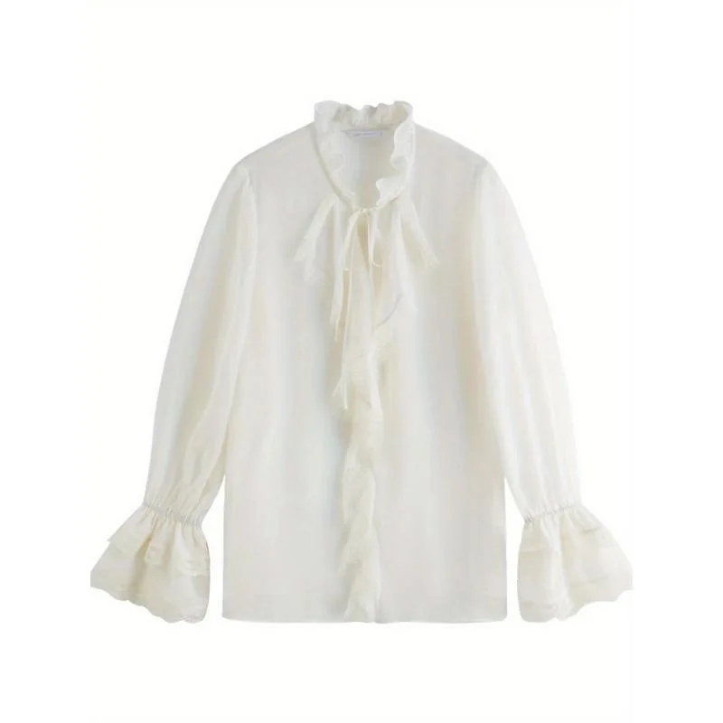 

Lace Blouse Women's Fashion Princess Sleeve Shirt Not Easy to Deform Other Material 100% Spring 2026 No Sleeve Cross-Border