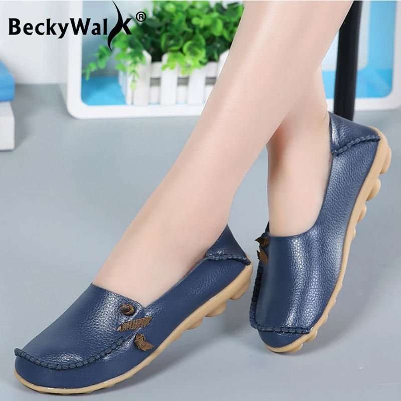 Autumn women flats shoes women genuine leather shoes ladies slip on solid ballet flats oxford loafers sapato feminino WSH2679