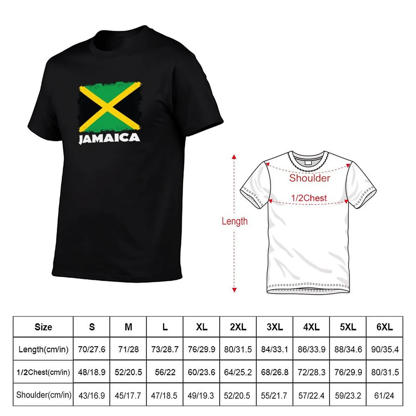Jamaica National Flag Distress T-Shirt quick-drying anime stuff mens graphic t-shirts hip hop