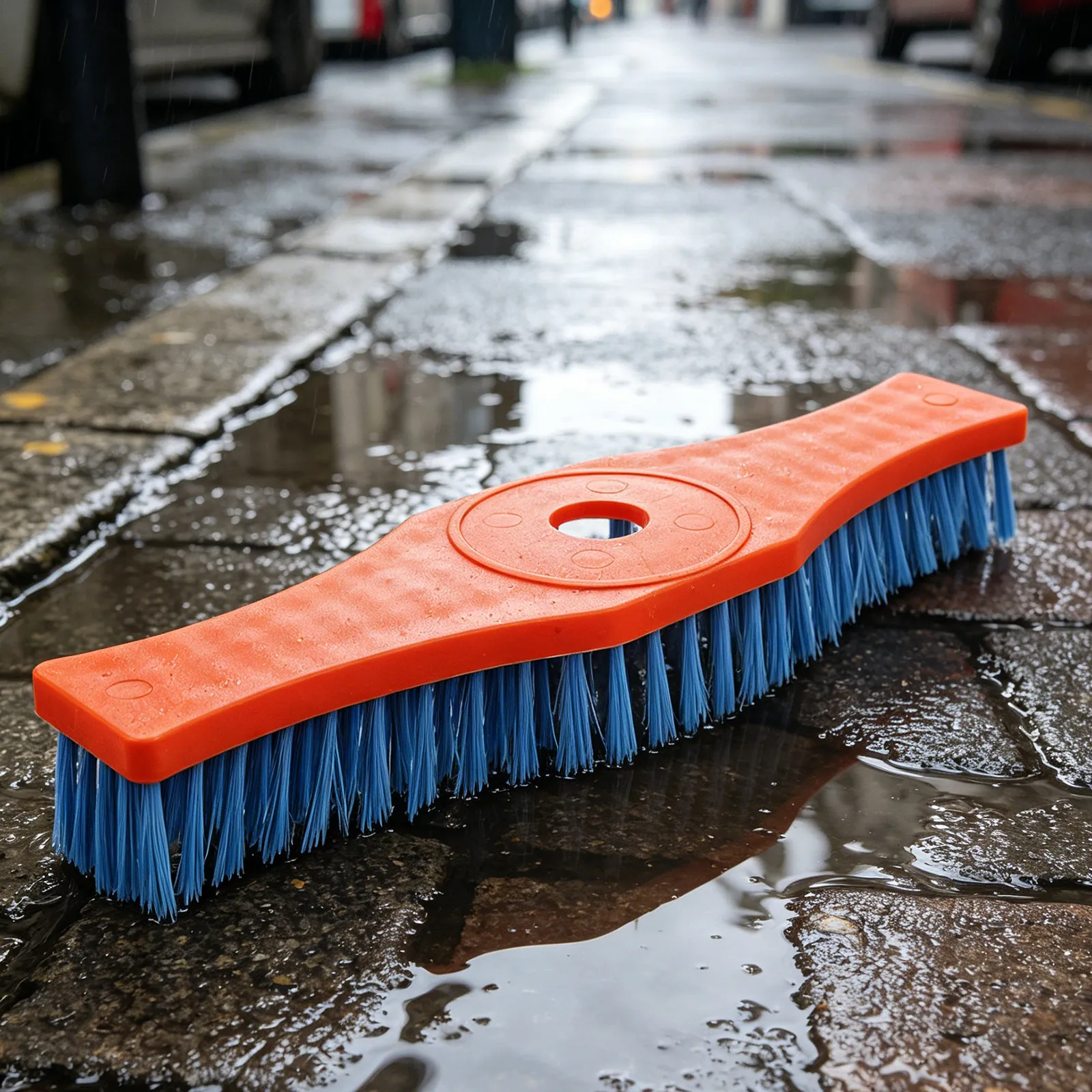12 Inch Heavy Duty Stiff Bristle Garden Scrubbing Brush for Lawn Mower Deck Cleaning Garage Floor and Park Maintenance Roadside