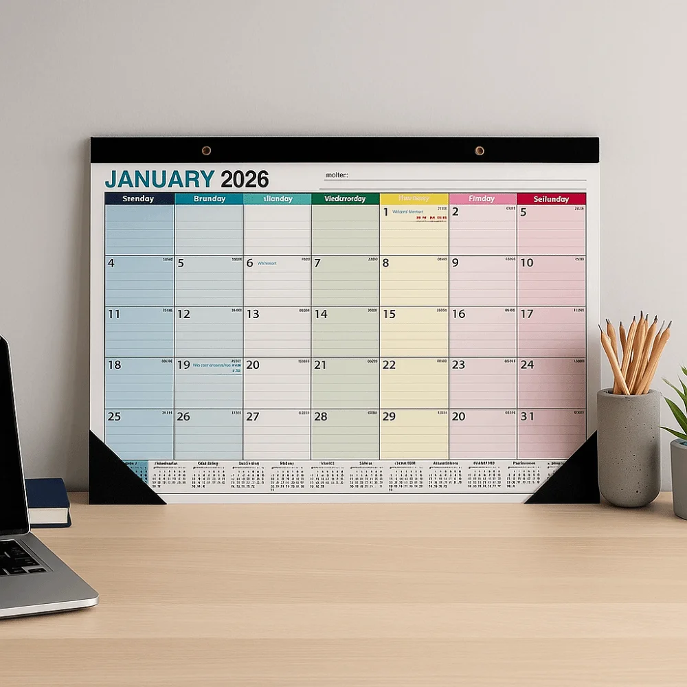

Creative Wall Calendar Spacious Premium Paper 18-Month Calendar Bright Monthly Layout Monthly Planner Calendar Home Use