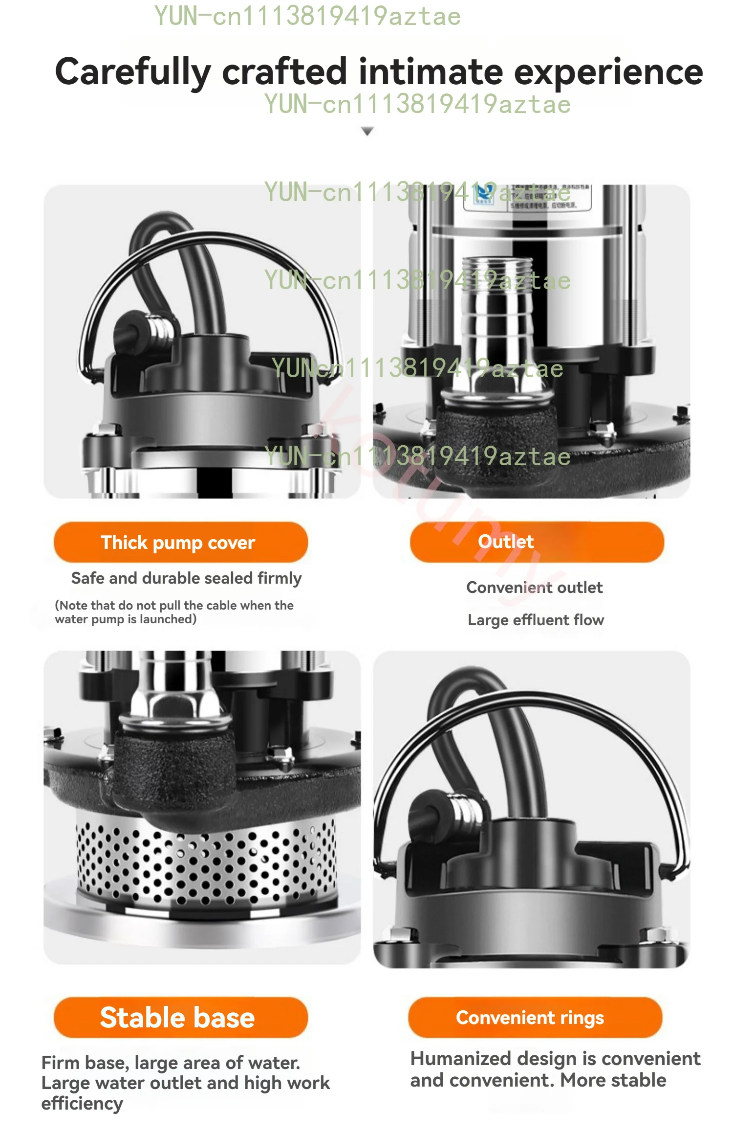 Stainless Steel Submersible Pump Agricultural Sewage Pump Drainage Irrigation Underwater Sewage Self-priming Pump
