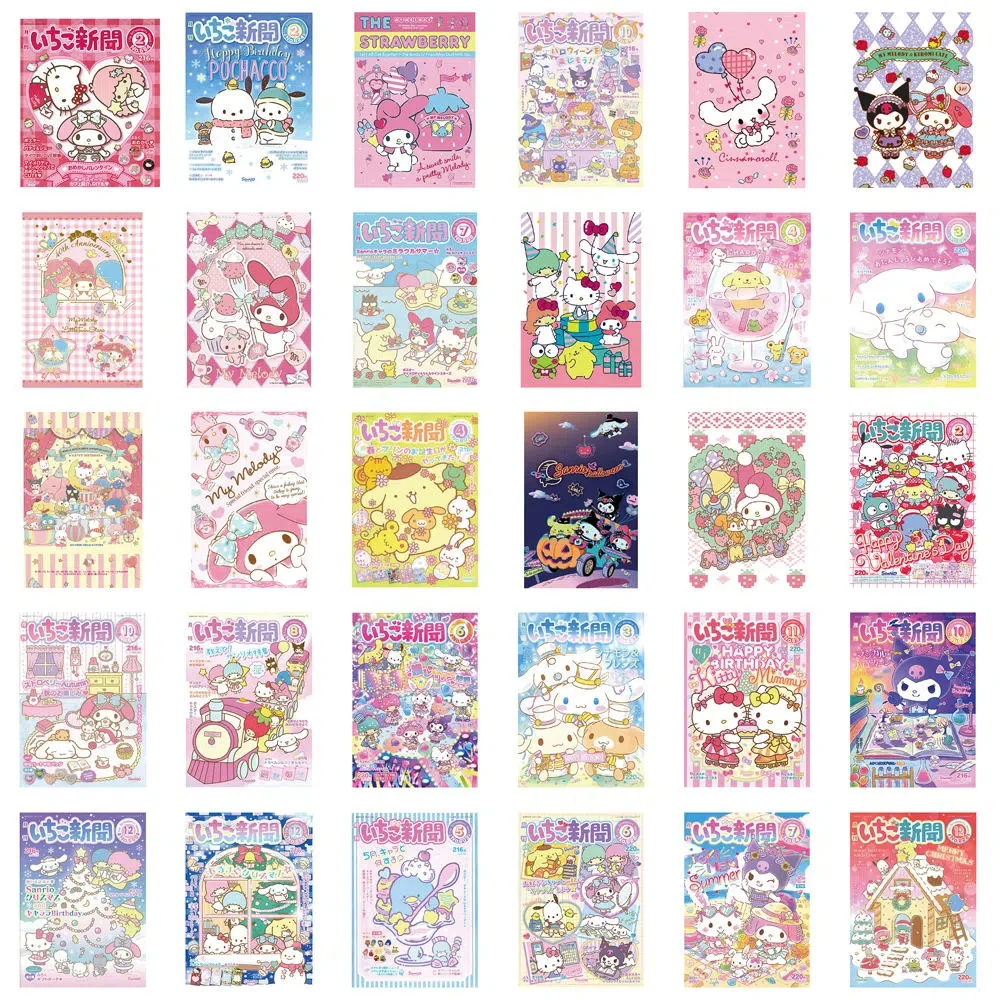 10/30/65pcs Kawaii My Melody Anime Posters Stickers Sanrio Aesthetics Sticker Notebook Laptop Wall Skateboard Suitcase Car Decal