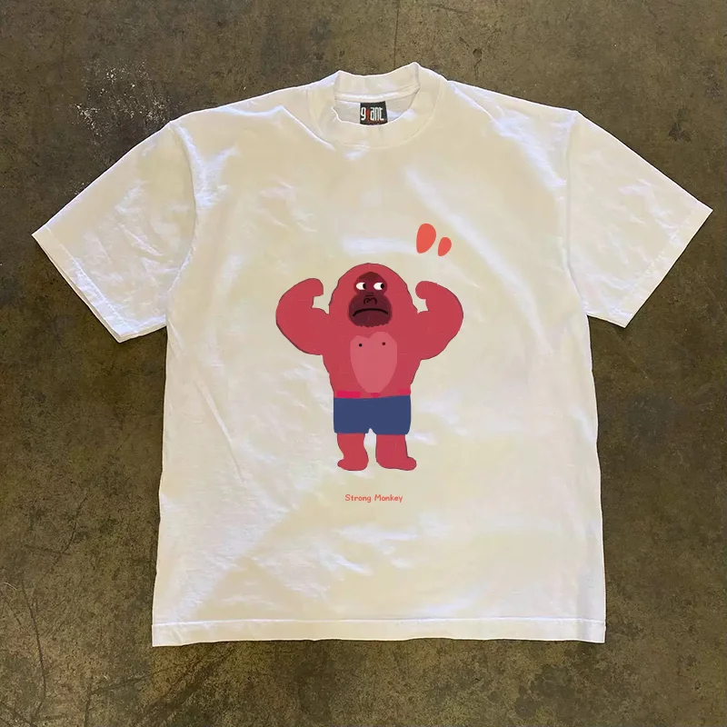 Loose Fit Cotton Short Sleeve T-Shirt Unisex Casual Comfortable Breathable Pure Cotton Double Thread T-Shirt for Summer