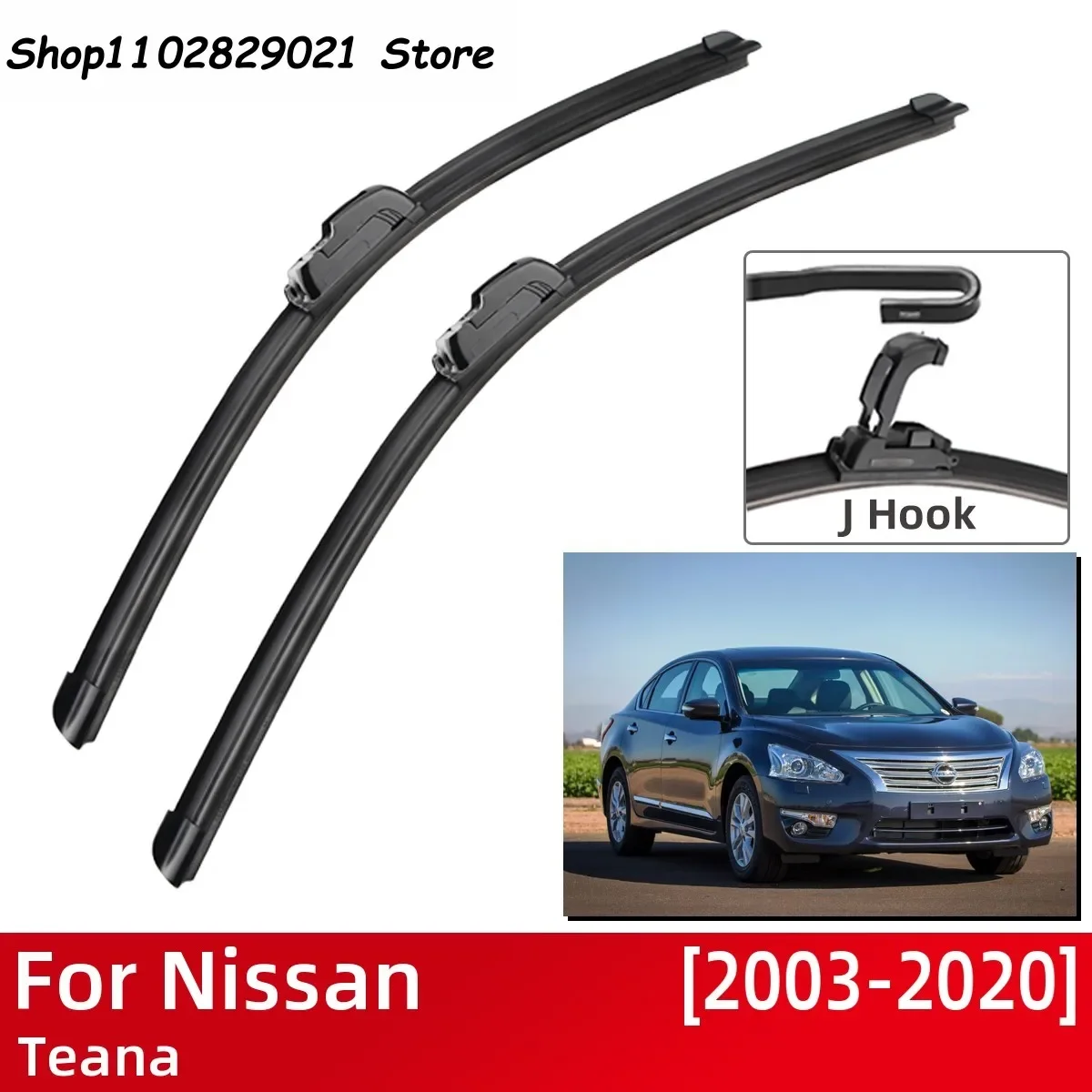 

For Nissan Teana 2003-2020 Car Accessories Front Windscreen Wiper Blade Brushes Wipers U Type J Hooks 2019 2018 2017 2016 2015