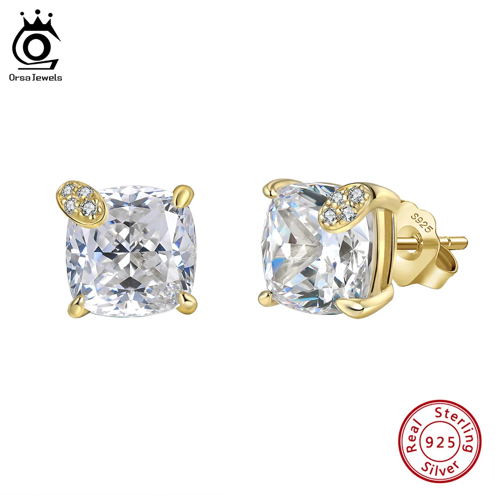 

ORSA JEWELS 925 Sterling Silver Stud Earrings with 8A Premium Zirconia Stone Elegant and Timeless Jewelry for Women LZE58