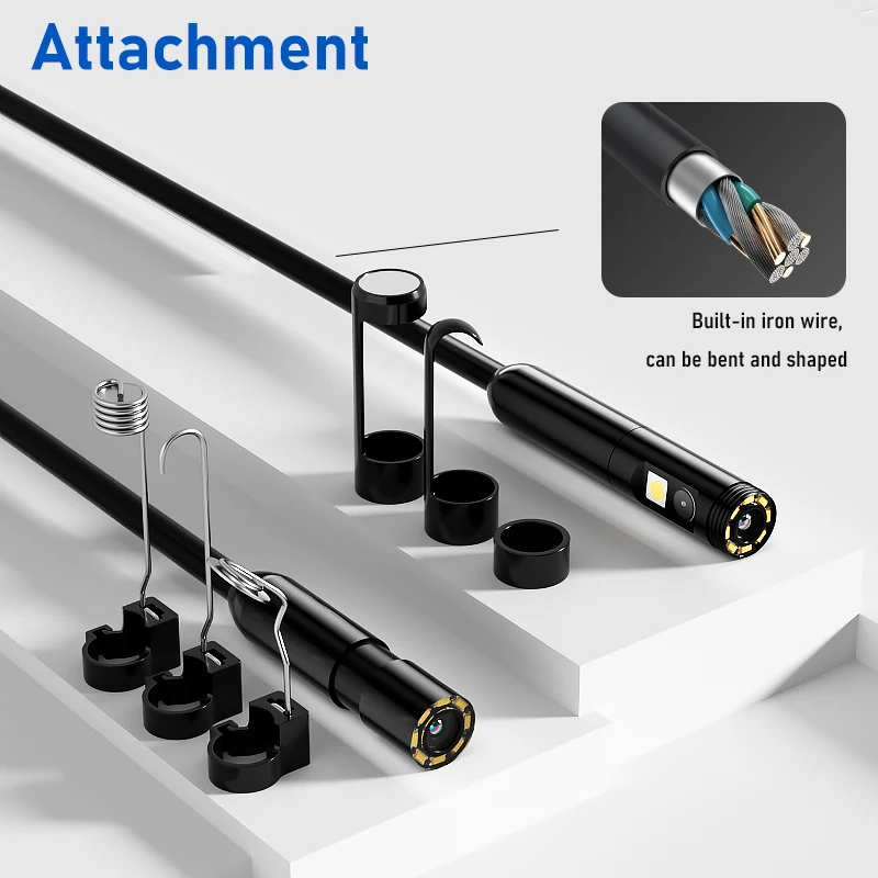 Periscopio portatile da 4,3'' Doppia fotocamera 8mm 1080P HD Design diviso IP67 Endoscopio industriale per ispezione di tubazioni di motori per auto fognature