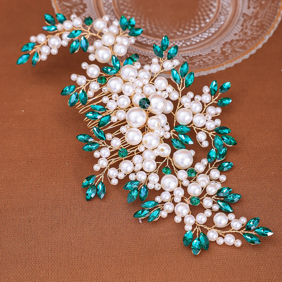 Wedding Alloy Pearl Hair Comb Jewelry Girls Handmade Hairpin Hair Comb Bridal Tiaras Wedding Hair Accessory Jewelry Gift