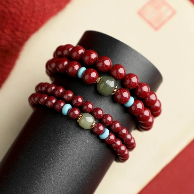 

New Natural Exquisite Fashion Cinnabar Bracelet, Unisex Jewelry