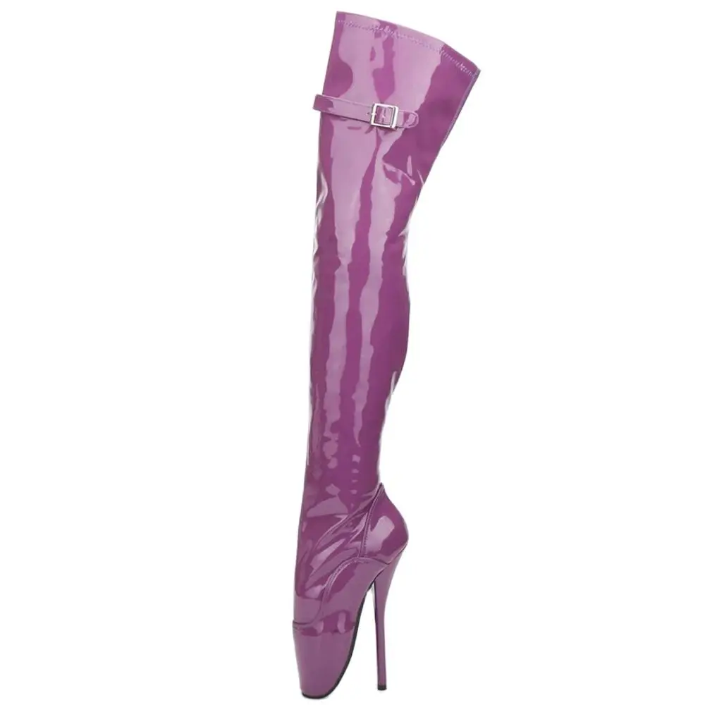 jialuowei Ballet Boots 18CM Siper High Heel Pointed toe Over-the-knee Thigh Long Boots Big Size