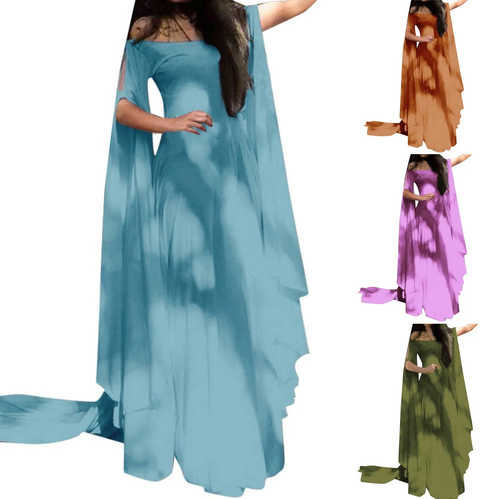 Ancient Greek Goddess Fairy Dress Medieval Viking Castle Princess Costume Halloween Cosplay Party Elegant Evening Women Dresses