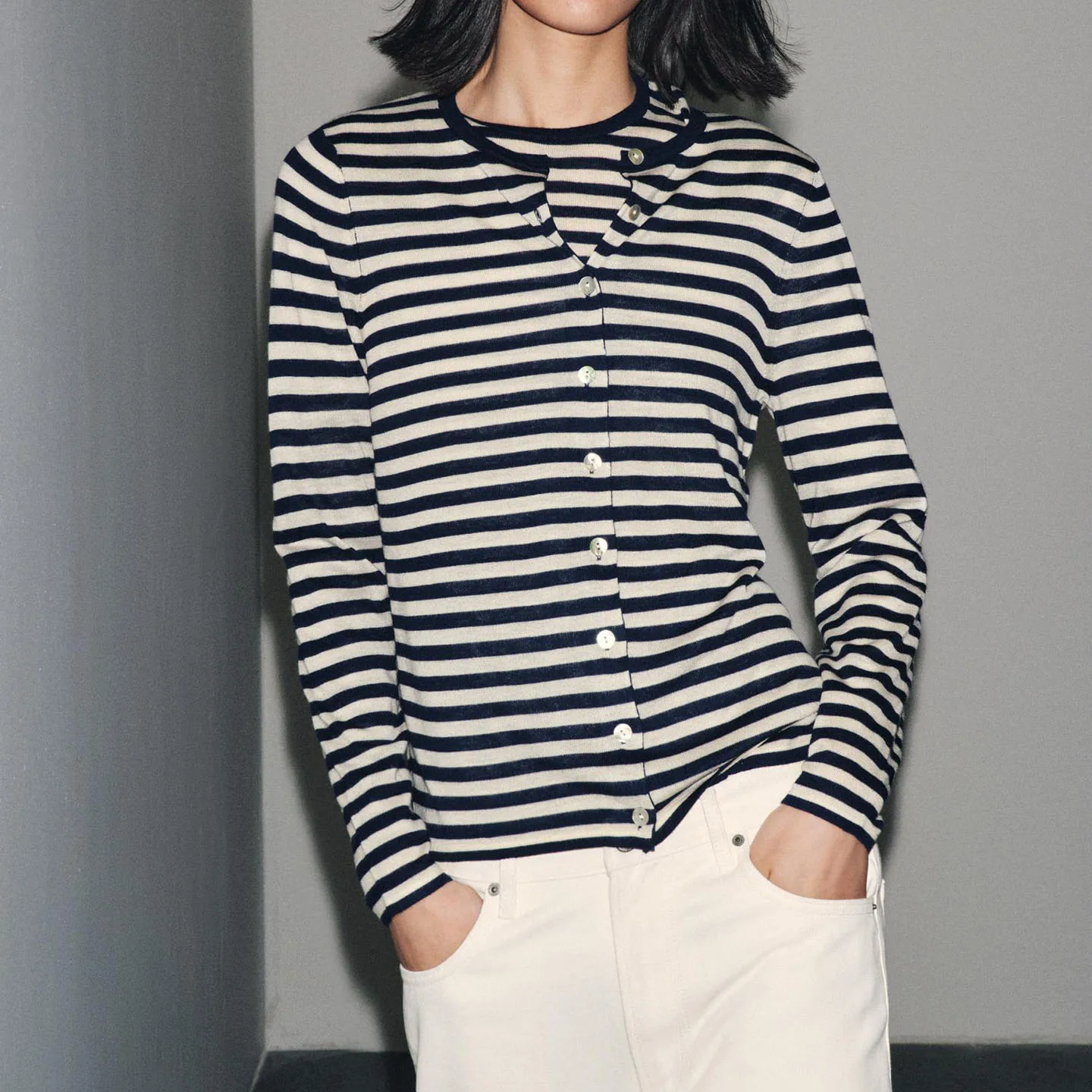 Faionable rayé tricoté Jaet femmes Sle Simple Ele All-Match automne 2025 nouveauté Z marque longue Sve ro...